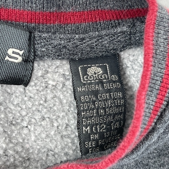 Express Sweatshirt Womens Medium 12/14 Gray Red Long Sleeve Vneck - Picture 2 of 9